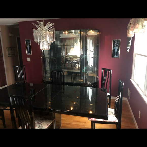 Other Black Italian Lacquer Dining Room Set Poshmark